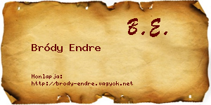 Bródy Endre névjegykártya